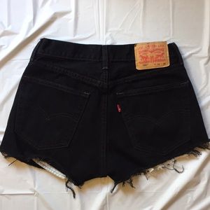 Levi’s Black High Rise Cut Off Denim Shorts